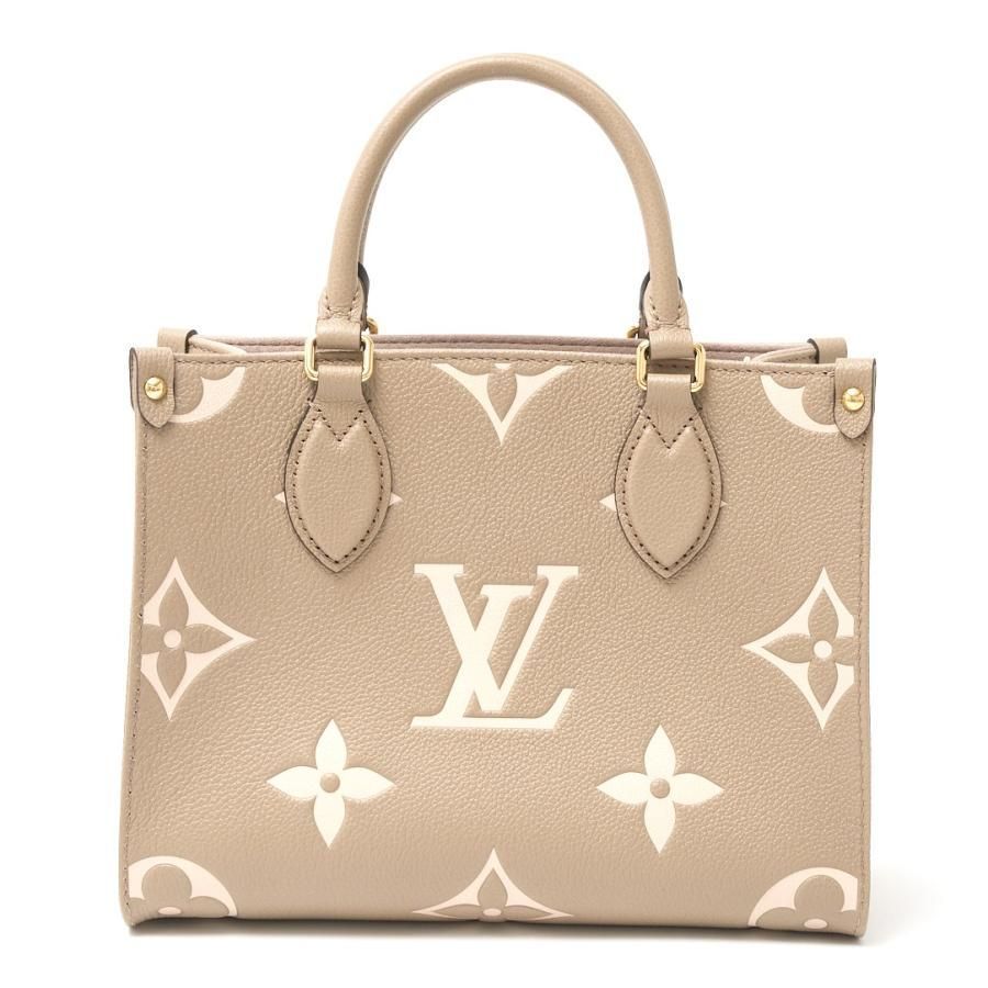 LOUIS VUITTON ルイヴィトン オンザゴー PM M45779 ハンド ショルダーバッグ バイ モノグラム アンプラント×レザー グレージュ