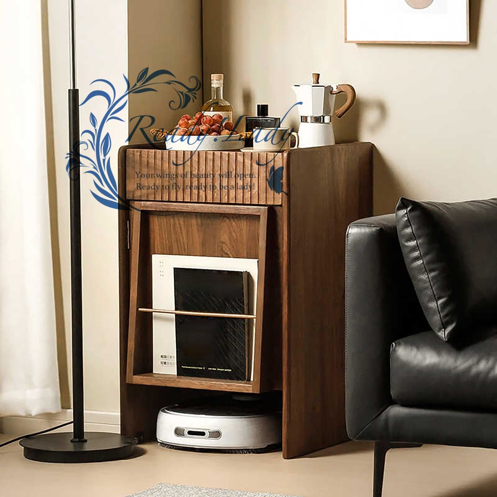 ロボット掃除機 収納ボックス 収納家具 バスルーム用小型サイドテーブル 水槽スタンド 省スペース 収納ベッドサイドテーブル