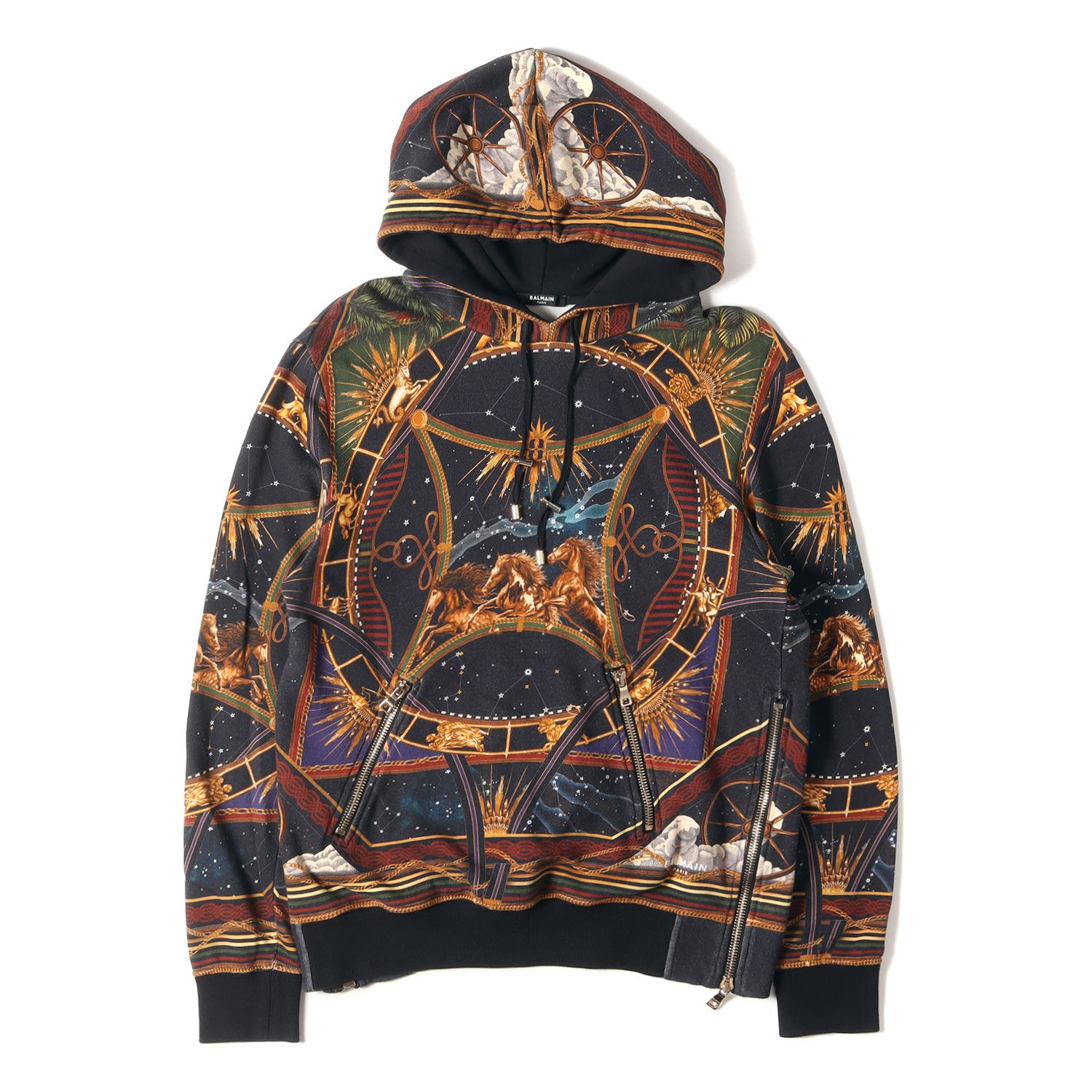 BALMAIN バルマン パーカー サイズ:M 21SS 12星座 ホース プリント 