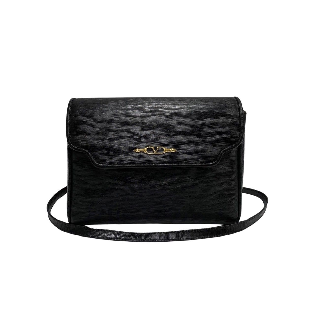 美品】VALENTINO ロゴレザーショルダーバッグミニ