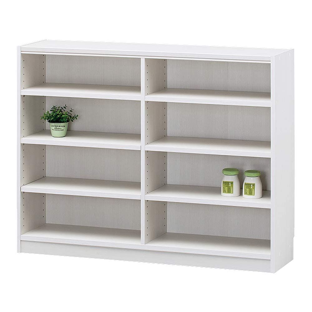 数量 棚板耐荷重10kg 豊富なサイズ でどんな部屋にも合わせやすい ホワイト 本棚 木目 シェルフ 幅117 幅広 高さ90 ワイド 奥行29cm 自由なフリーラック TNL-90117WH 白井産業 タナリオ