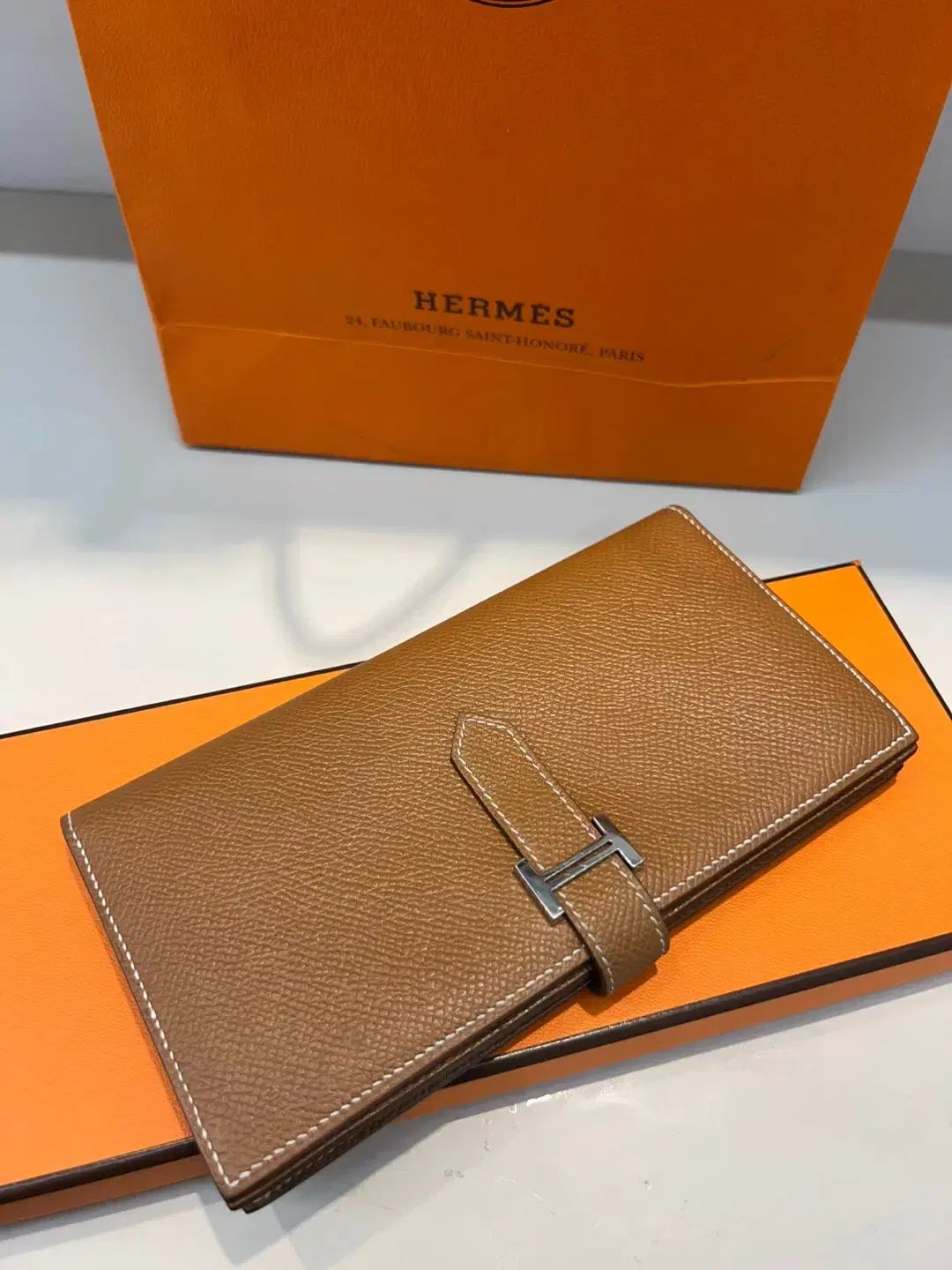 正規品 Hermes(エルメス) ベアン 長財布 ゴールド シルバー金具 正規品 Hermes(エルメス) ベアン 長財布 ゴールド シルバー金具