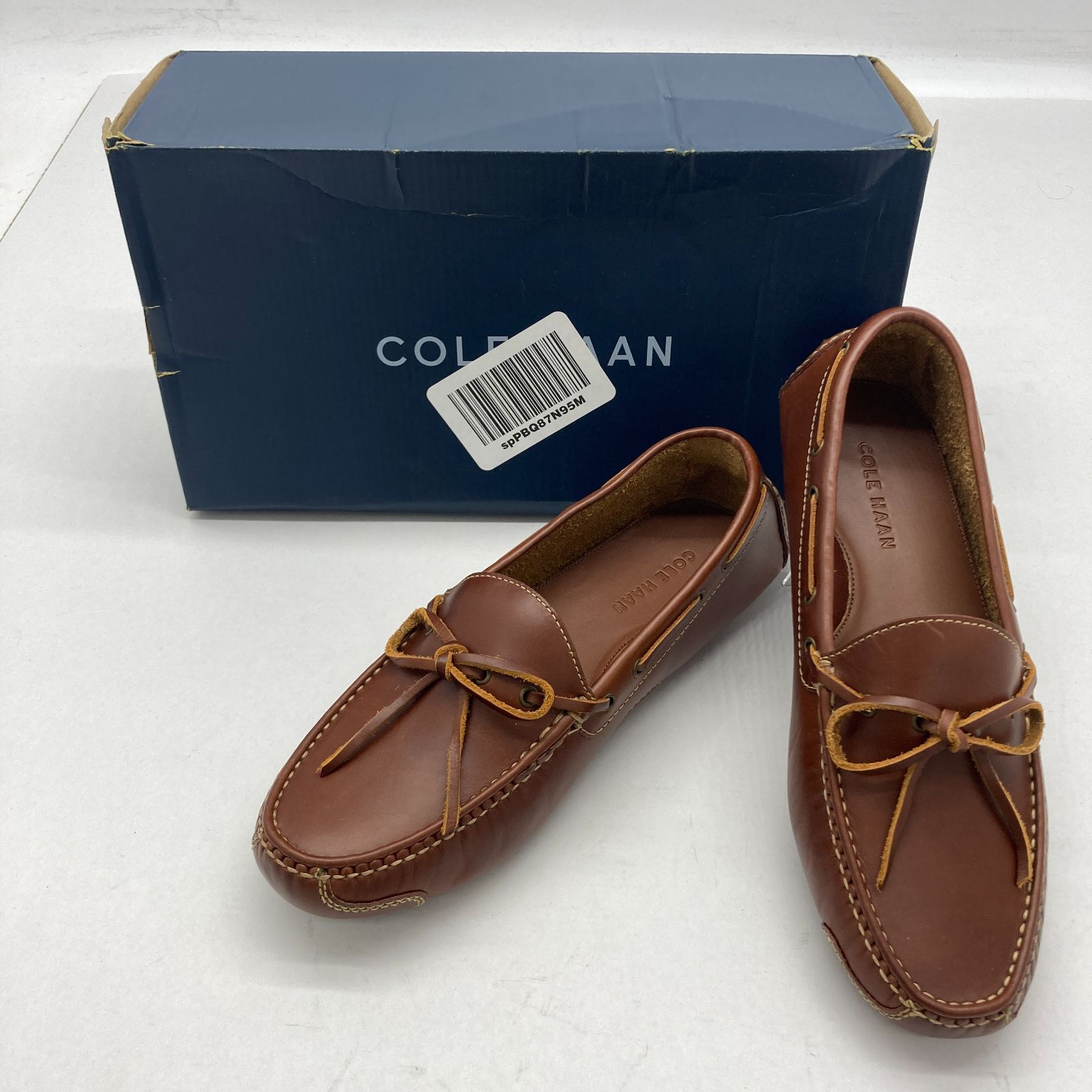 04m2015∞ COLE HAAN コールハーン ローファー & ドライバー ガニソン 13215 ブラウン 25.5ｃｍ メンズシューズ アメカジ  箱あり 中古品