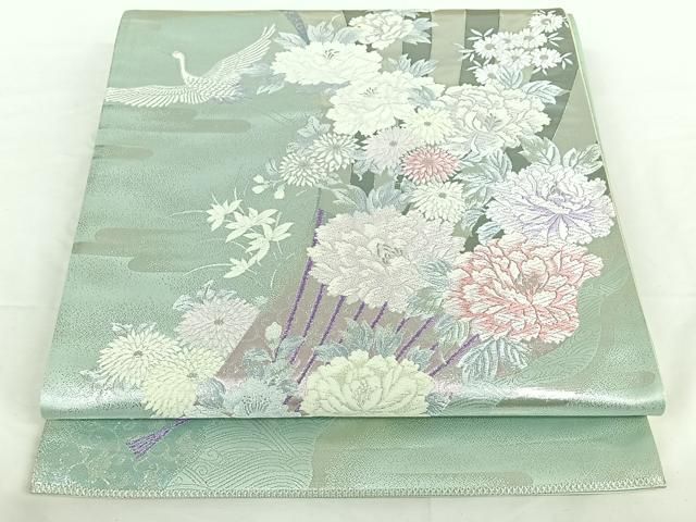 平和屋着物◎六通柄袋帯 九百錦 飛鶴吉祥花文