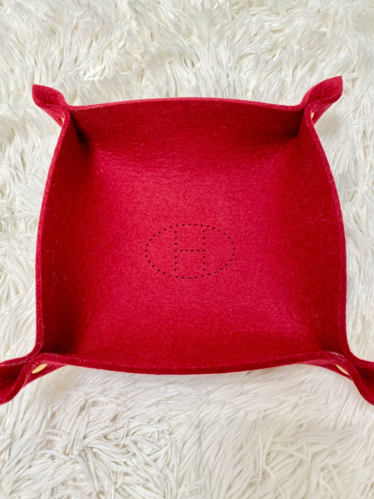 ◆HERMES◆エルメス◆ヴィドポッシュ◆アクセサリートレイ◆ジュエリートレイ◆フェルト◆レッド◆