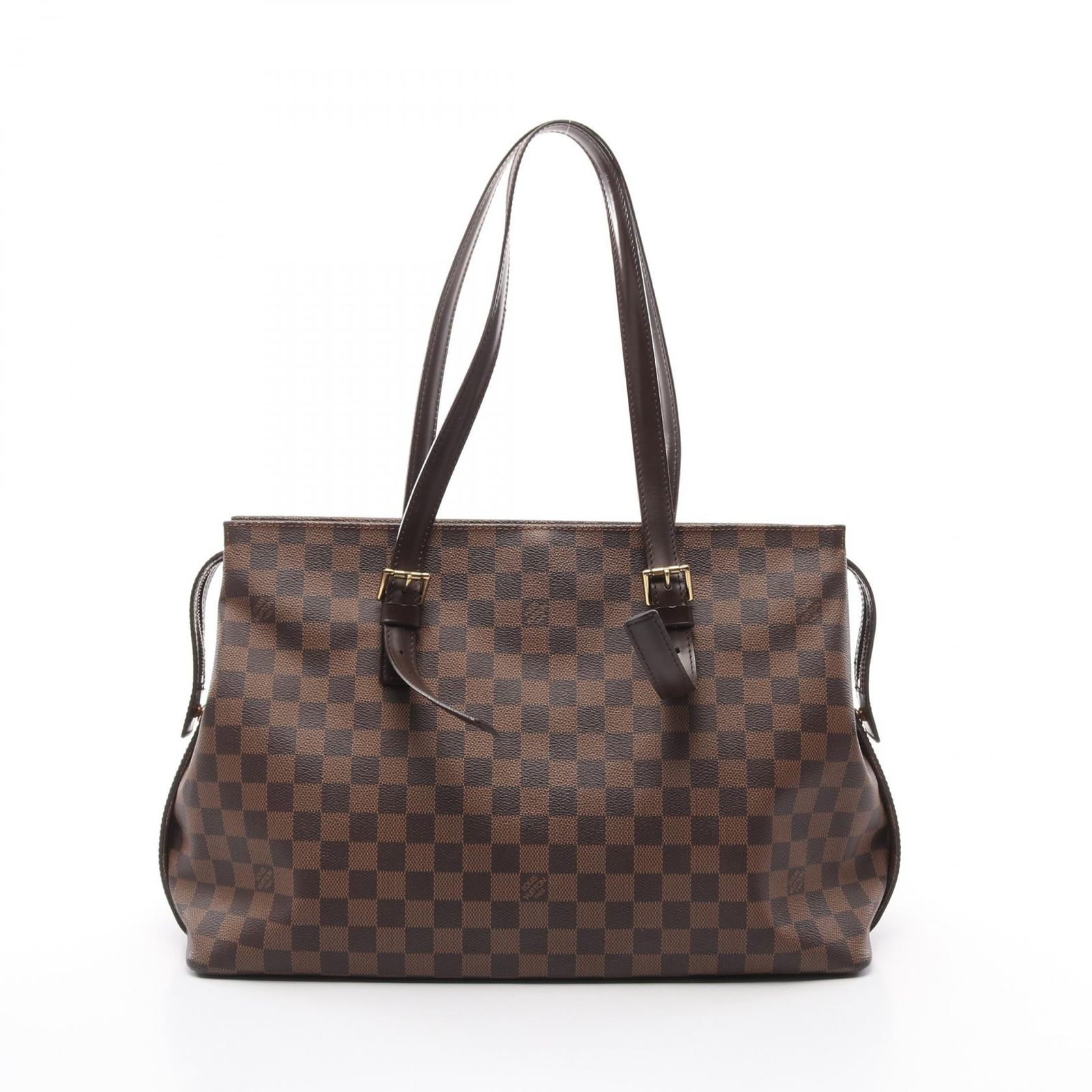 ルイ ヴィトン LOUIS VUITTON トートバッグ チェルシー ダミエエベヌ N51119 PVCコーティングキャンバス レザー チェルシー レディース Used B