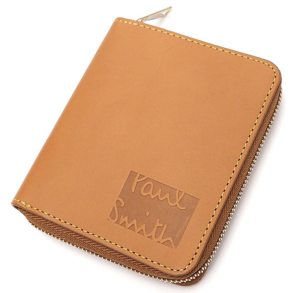 Paul Smith ステッチハイライト ラウンドウォレット 財布 キャメル BPU024 ポールスミス メンズ 5CH I06136 KEP21