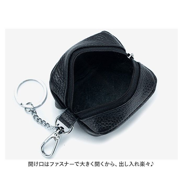 本革　coach新品未使用　ブラック コインケース キーチェーン付き　男女兼用 コーチ COACH 財布 レディース キーケース キーリング コイン
