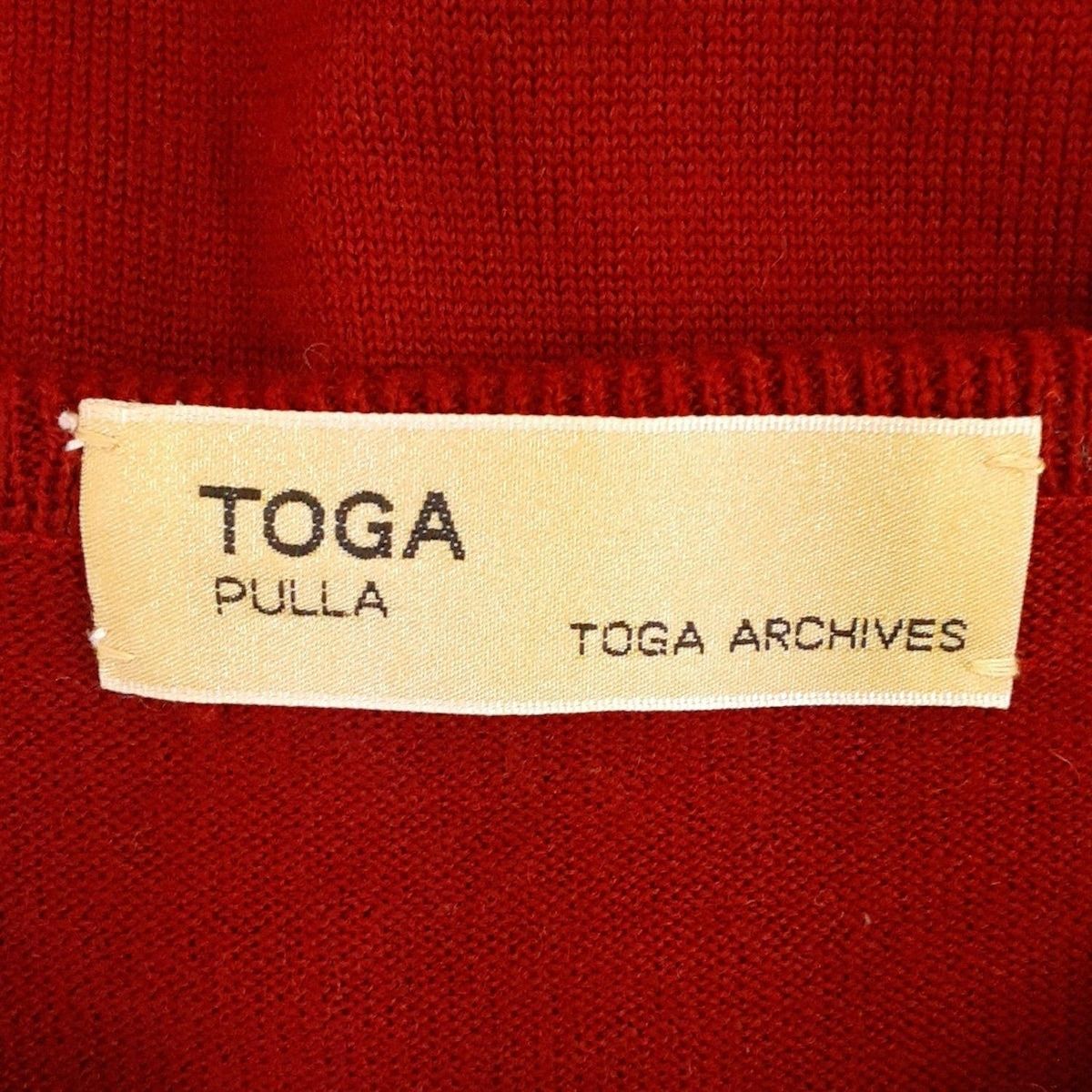 TOGA PULLA(トーガプルラ) 長袖セーター サイズ1 S レディース美品  - ボルドー×黒×白 クルーネック/千鳥格子柄 TOGA PULLA(トーガプルラ) 長袖セーター サイズ1 S レディース美