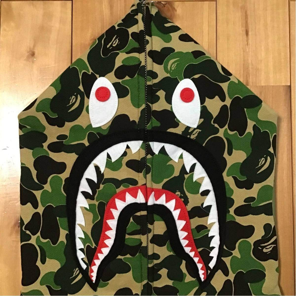 ☆2XL☆ ABC camo green シャーク パーカー shark full zip