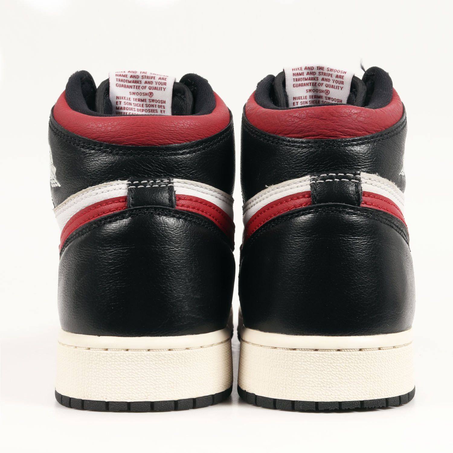 美品 NIKE ナイキ サイズ:25.0cm AIR JORDAN 1 RETRO HI OG GS BLACK GYM RED  (575441-061) 2019年 エアジョーダン1 レトロ ハイ ブラック ジムレッド US7Y ハイカット スニーカー