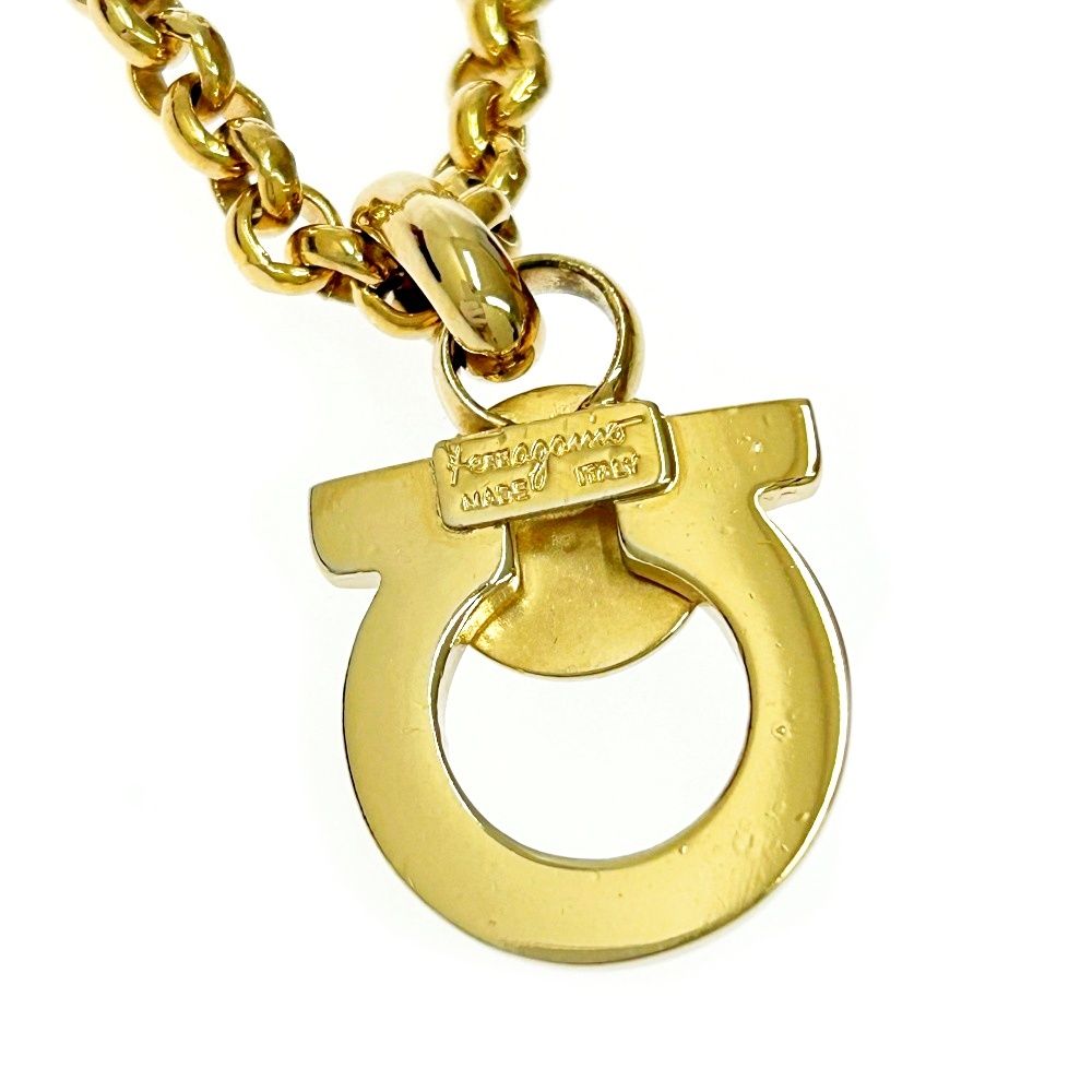 【FERRAGAMO】バイカラーガンチーニネックレス 中古】【箱付き】 Salvatore Ferragamo サルヴァトーレ