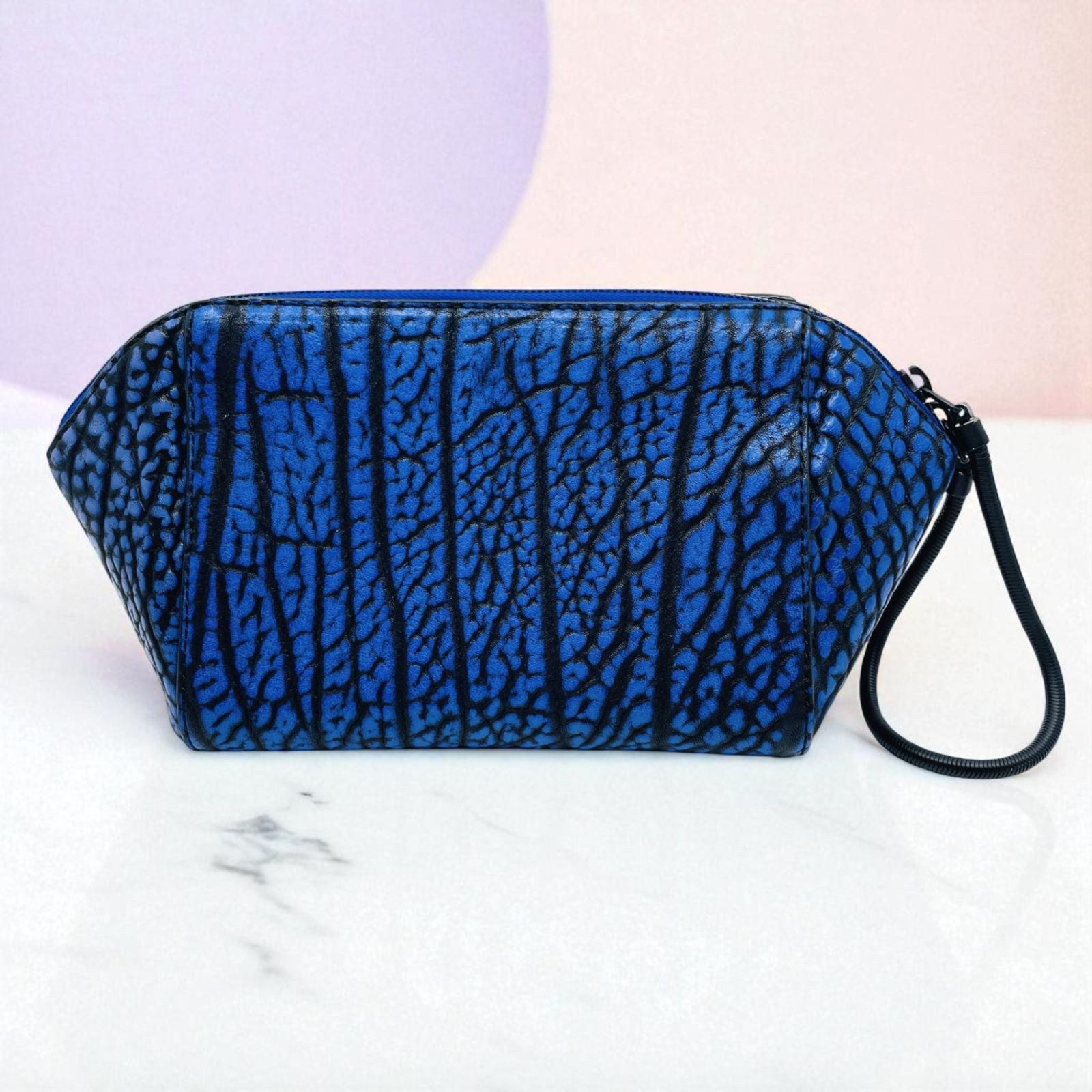 Alexander Wang アレキサンダーワン ミラー付きクラッチバッグ ハンドポーチ ブルー系 レザー