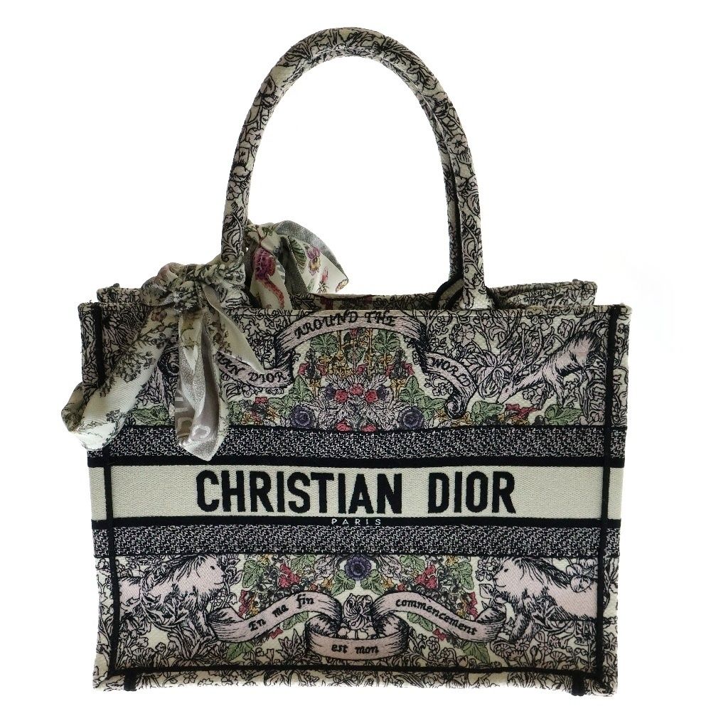 DIOR ディオール BOOK TOTE エンブロイダリー ブックトート ミディアム トートバッグ ホワイト