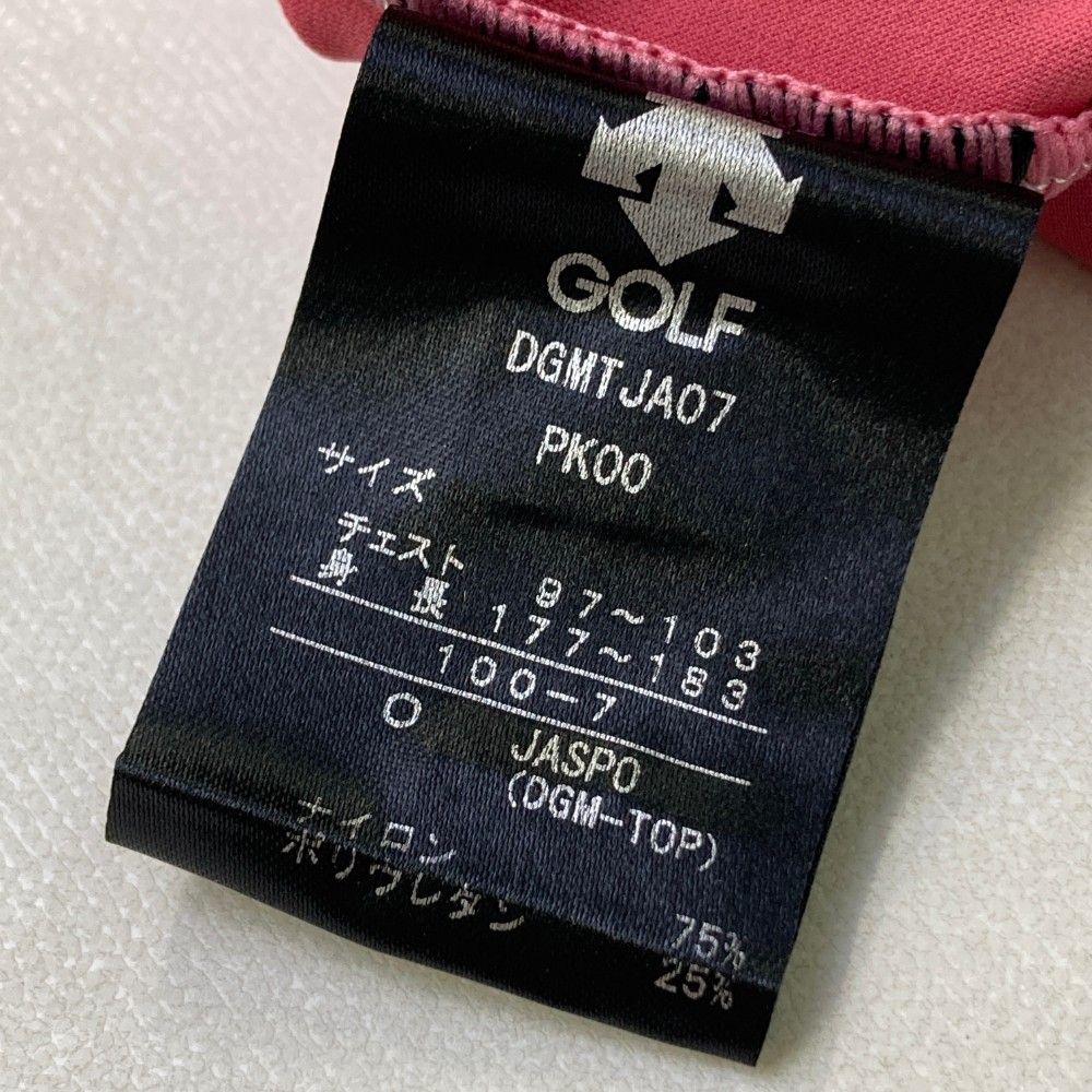 サイズ：O DESCENTE GOLF デサントゴルフ  ハイネック 半袖Tシャツ  ピンク系 [240101428548] ゴルフウェア メンズ ストスト サイズ：O DESCENTE GOLF デサントゴルフ ハイネック 半袖T