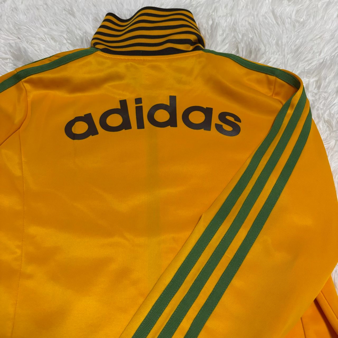 adidas アディダス レディース ジャージ ハイネック S 黄色×グリーン