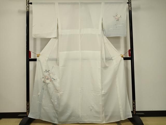 平和屋着物＊夏物 訪問着 絽 花鳥文 正絹 逸品 AAAY6922sx