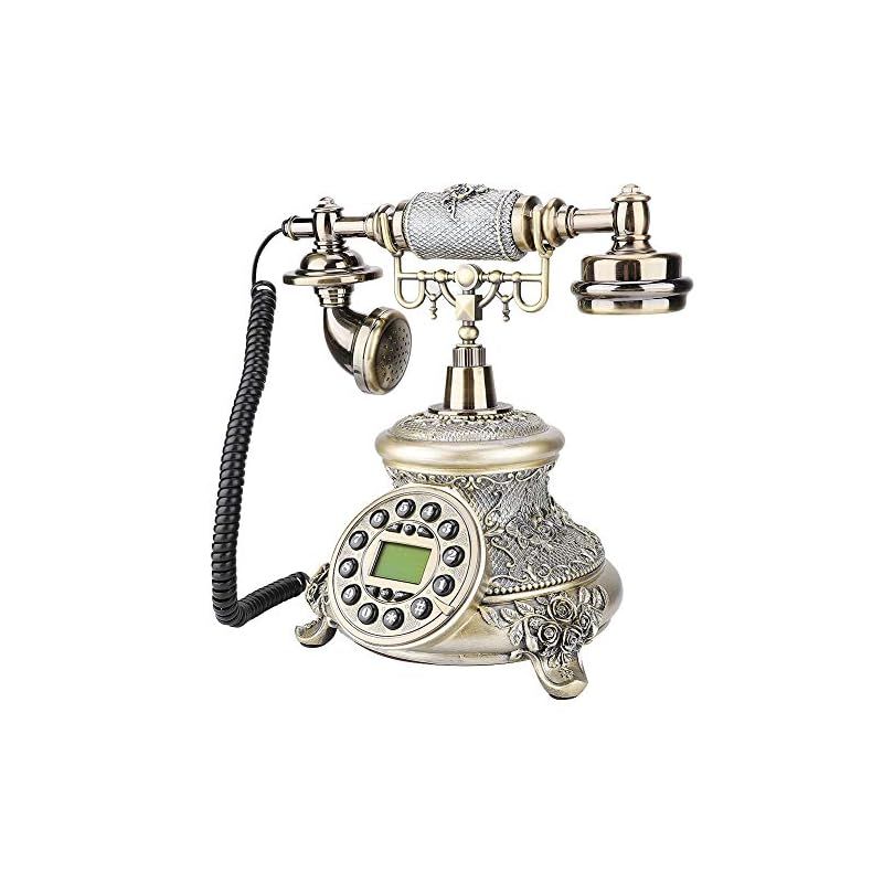 Acogedor ヨーロッパスタイル固定電話 アンティーク電話機 自宅レトロ電話 家庭装飾電話機 ホテル ホーム用 1