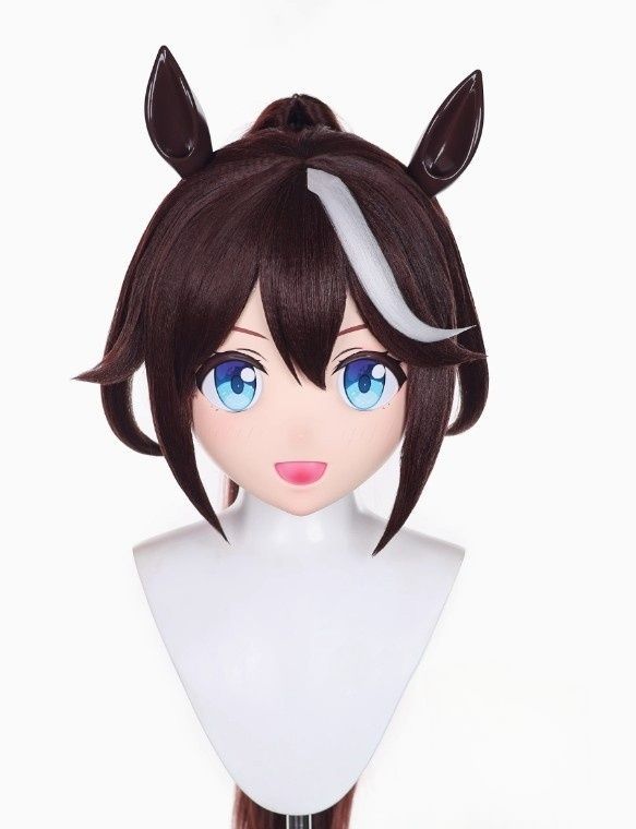 全頭マスク カツラ付き ロック付き NO.401 ドール ヘッドロリータ人形 コスプレ 変身 仮装 着ぐるみ kigurumi 二次元