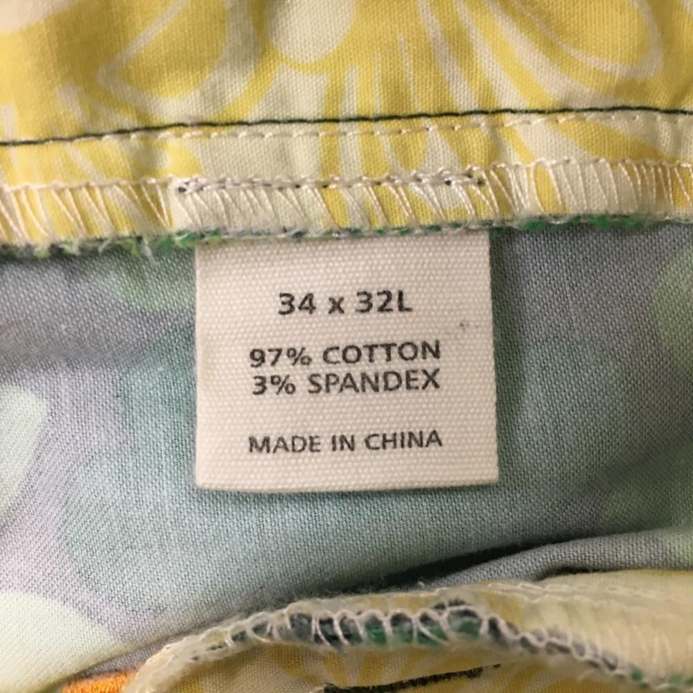 ラウドマウス パンツ 黒×グリーン シャムトータリーロックス柄 バックロゴ  メンズ 34×32L ゴルフウェア LOUDMOUTH