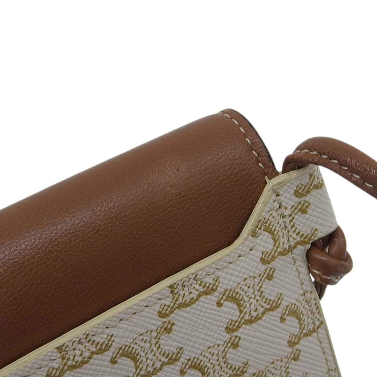 CELINE セリーヌ ポーチ トリオンフ キャンバス ラムスキン 黒茶 CELINE☆フォンポーチ トリオンフキャンバス&ラムスキン☆即納
