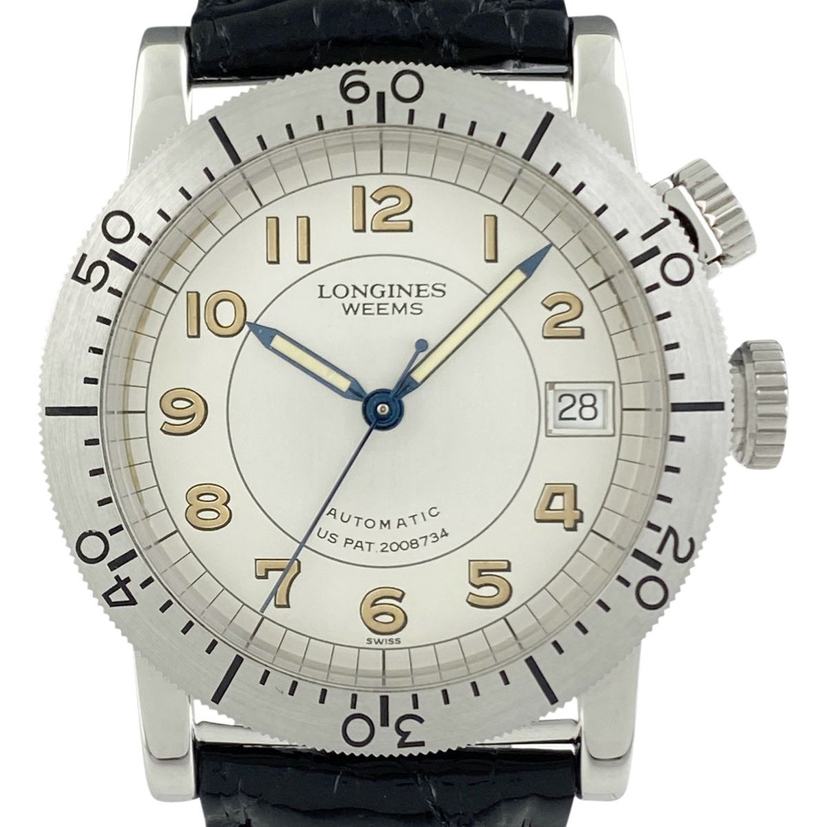 ロンジン LONGINES ウィームス 3000本限定 L2.608.4 腕時計 SS レザー  