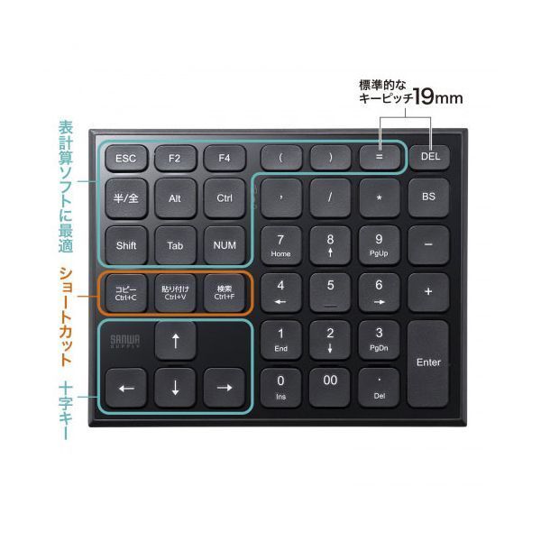 サンワサプライ 表計算ワイヤレステンキー