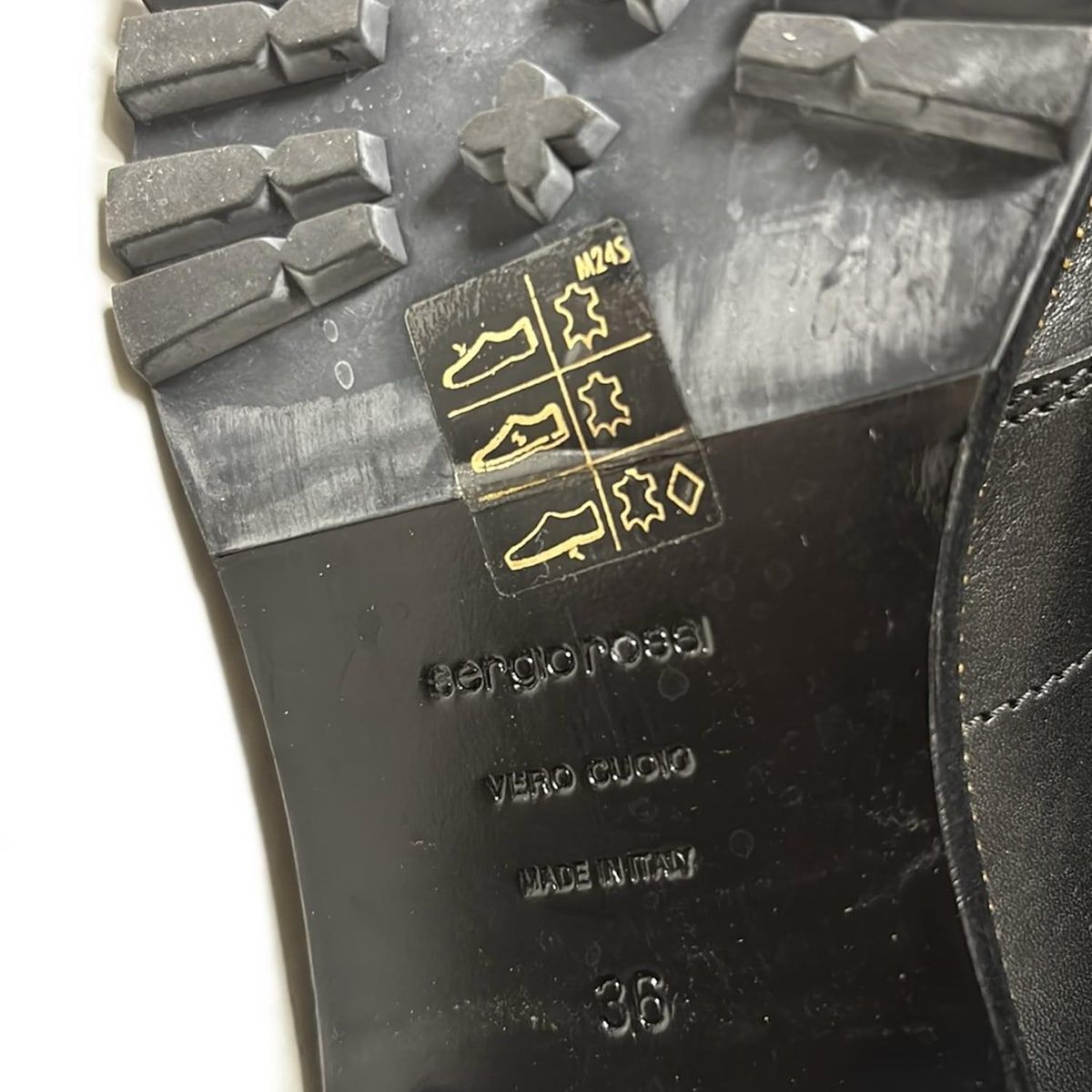 sergio rossi セルジオロッシ ショートブーツ 36 レディース - 黒 アウトソール張替済 レザー KIN-KAAI_COM