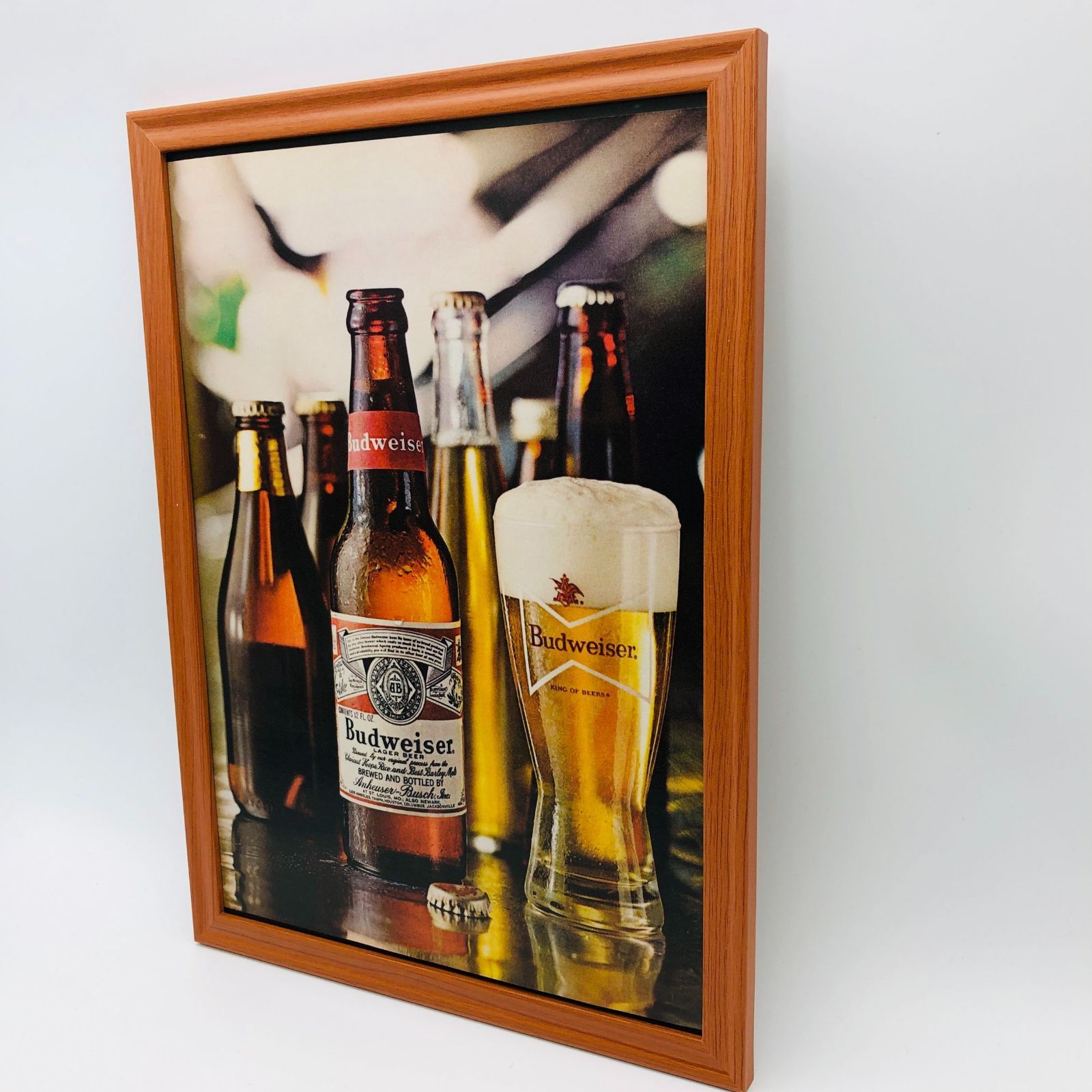 アメリカビンテージ　Budweiser 広告　額付き インテリアに　バドワイザー 楽天市場】サインプレート budweiser バドワイザー 全5種類