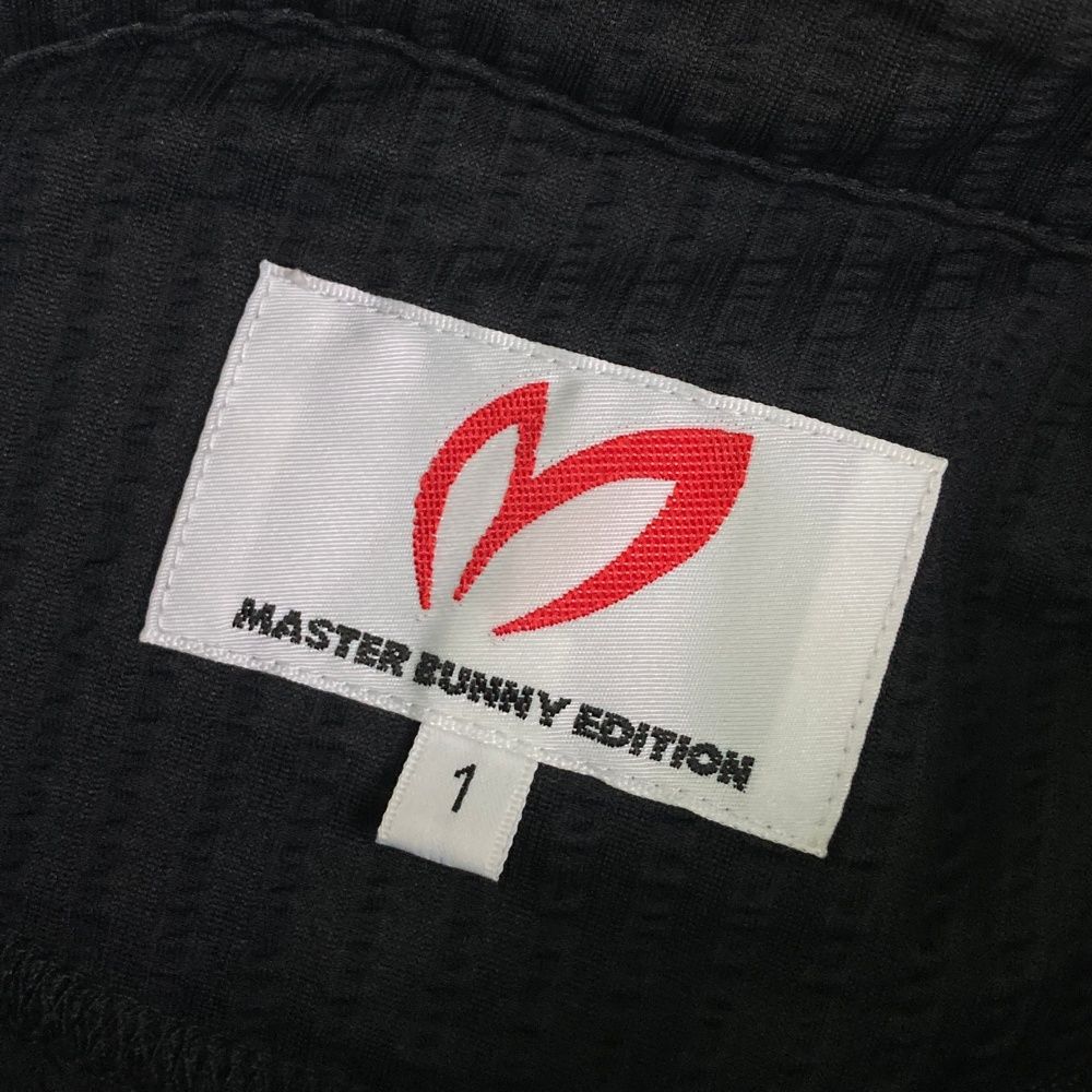 サイズ：1 MASTER BUNNY EDITION マスターバニーエディション 2023年モデル 半袖ポロシャツ シアサッカー  ブラック系 [240101481863] ゴルフウェア レディース ストスト サイズ：1 MASTER BUNNY EDITION マスターバニーエディション
