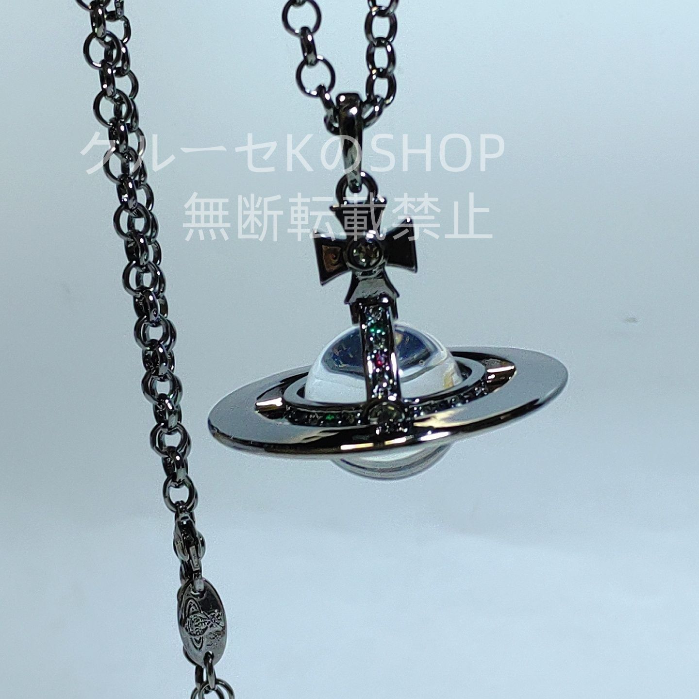 美品 ヴィヴィアン スモールオーブネックレス ガンメタ 黒 Vivienne Westwood スモールオーブネックレス ガンメタ