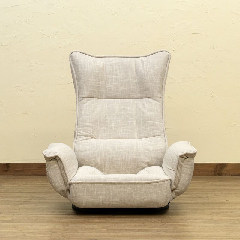 北海道 幅73cm 回転式ファブリック肘付き座椅子 1001