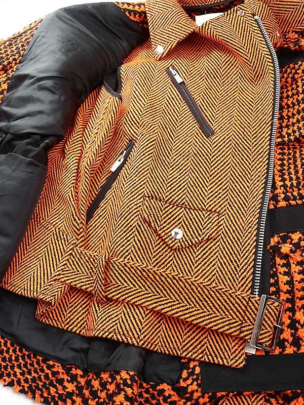 sacai サカイ 19AW ウールツイード レイヤードライダース