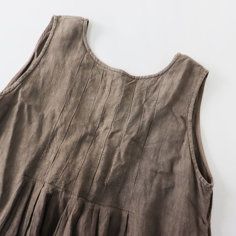 ネストローブ nest Robe リネン2wayタックワンピース F/グレージュ  