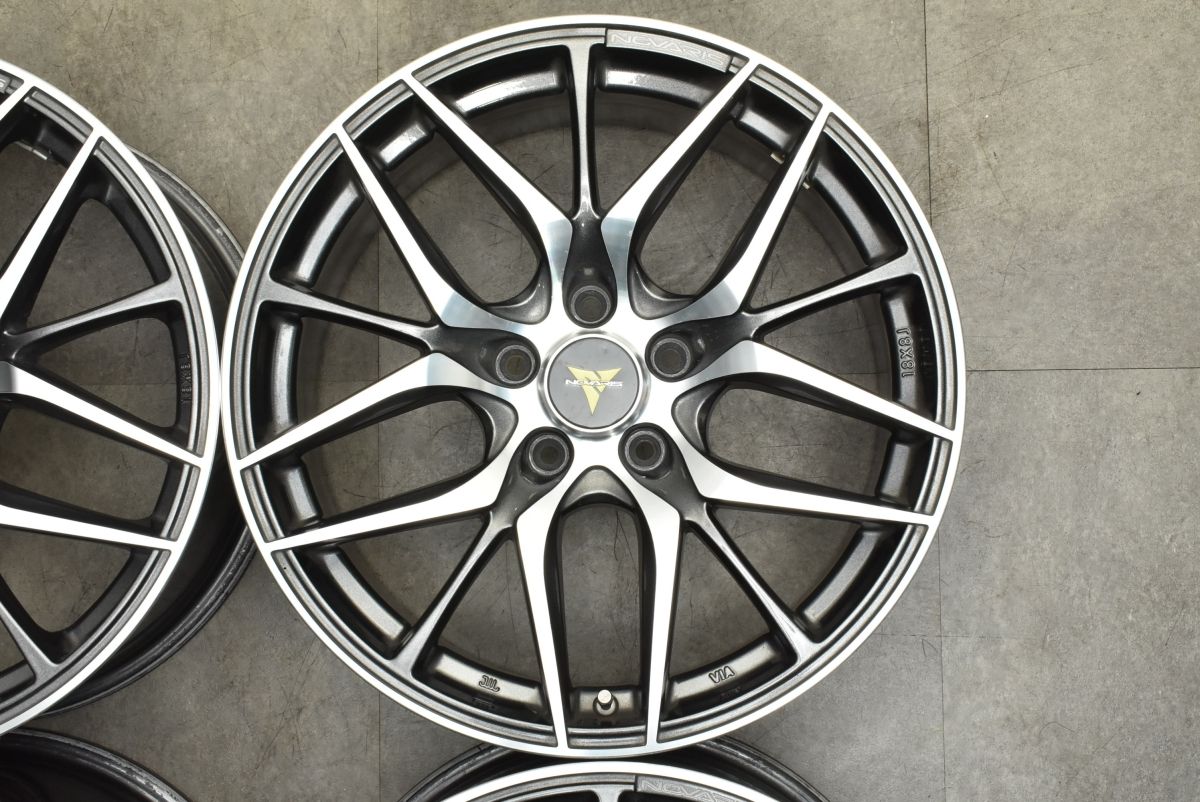 程度良好品 WEDS NOVARIS BEONDE LO 18in 8J 42 PCD114.3 4本セット 60プリウス アルファード ヴェルファイア ハリアー MAZDA6 リーフ