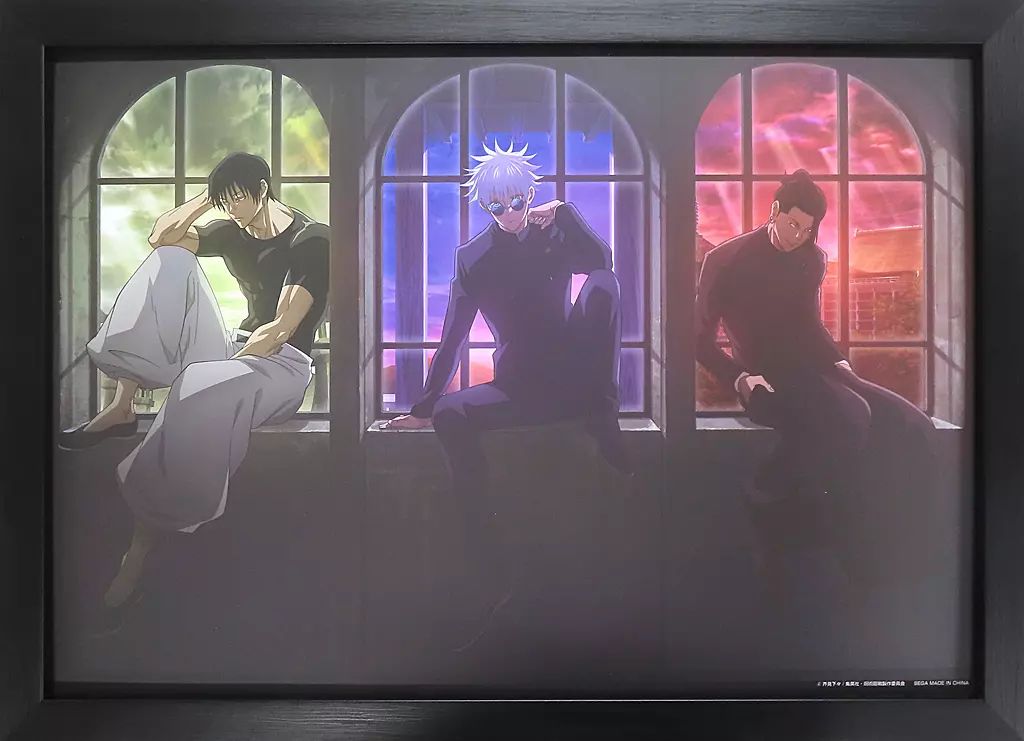 中古】雑貨 五条悟＆夏油傑＆伏黒甚爾 額入りアート 落日 「セガ