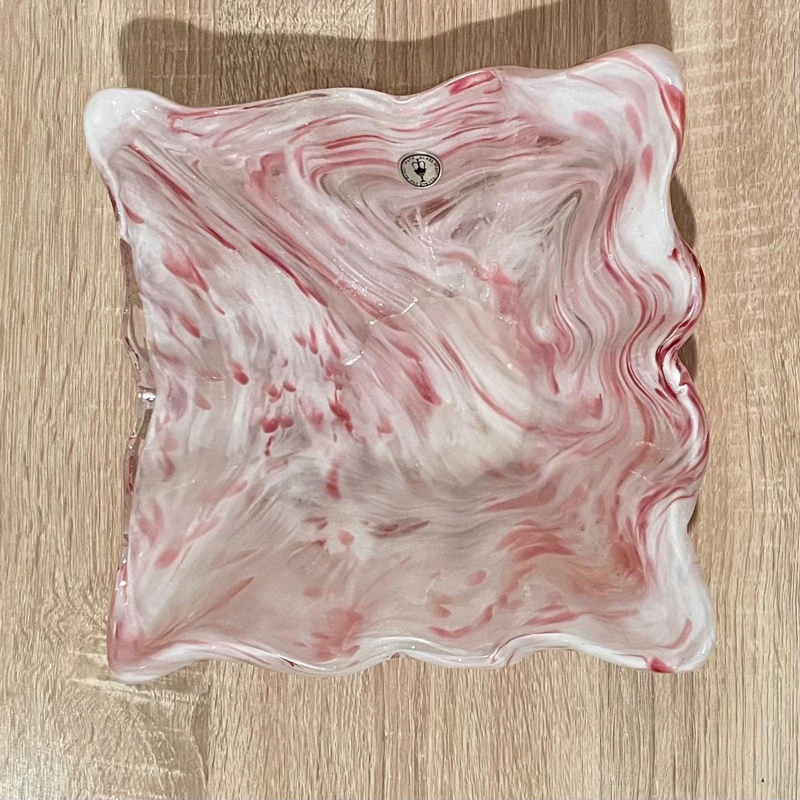 IWATA GLASS 岩田ガラス 花瓶 フラワーベース マーブルピンク 【公式通販】