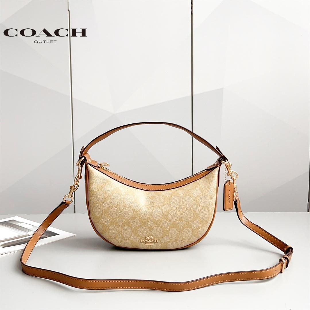 COACH Mira コーチ アリア ショルダーバッグ ポシェット  シグネチャー2WAY 腋下用  レディースアウトレット品 ベージュ CO997