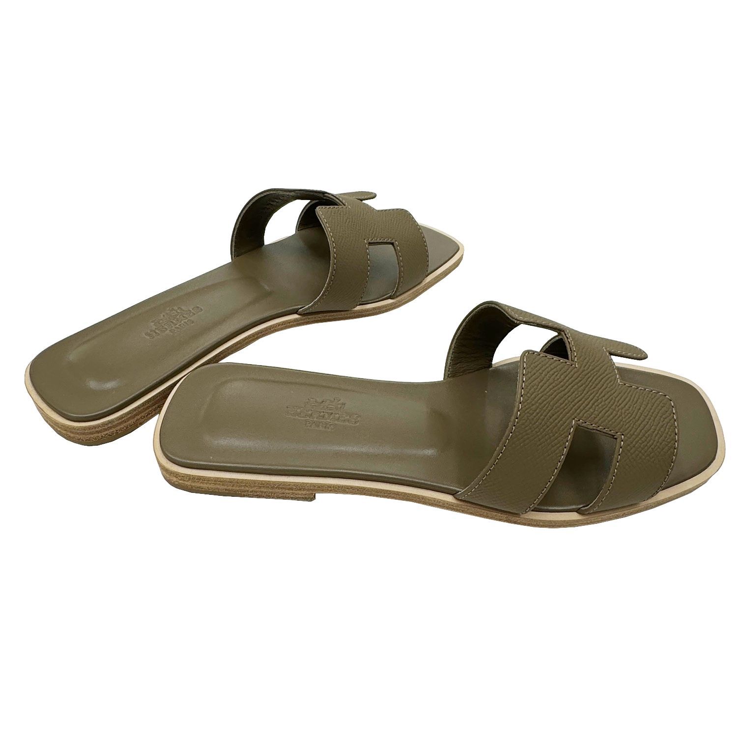 新品】エルメス HERMES ORAN オラン サンダル レザー エトゥープ