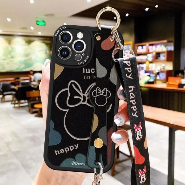 ディズニー iPhone14 用 ケース ミッキーマウス スマホケース（ミニーマウス　黒）