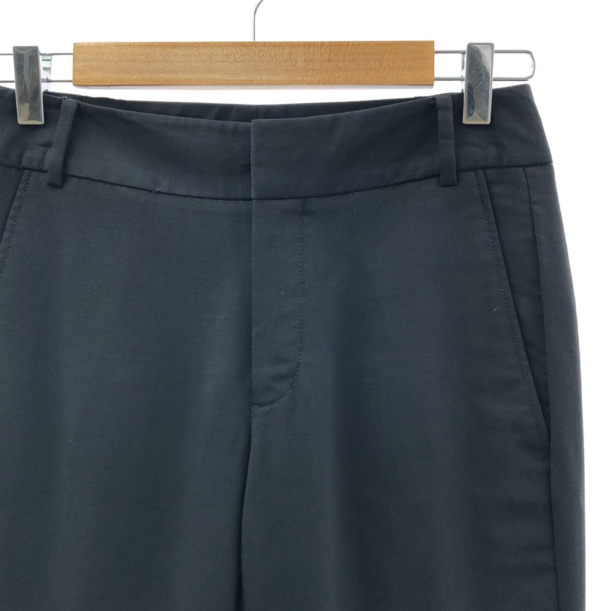 HELMUT LANG(ヘルムートラング) センタープレスウールセミワイドパンツ ブラック 0 【レディース】【K2146】【中古】181224 HELMUT LANG / ヘルムートラング | ウール スラックス パンツ | 00