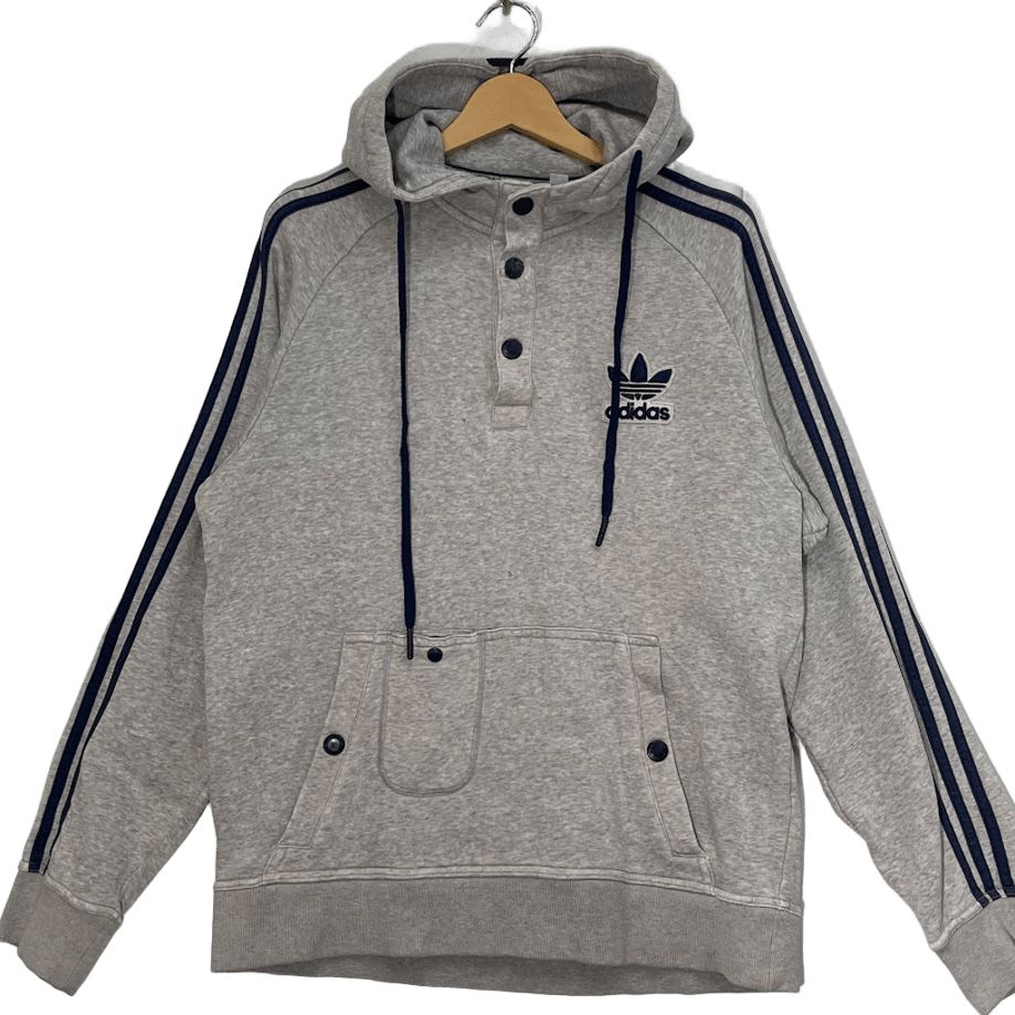 adidas アディダス プルオーバー スナップボタン パーカー フーディー 