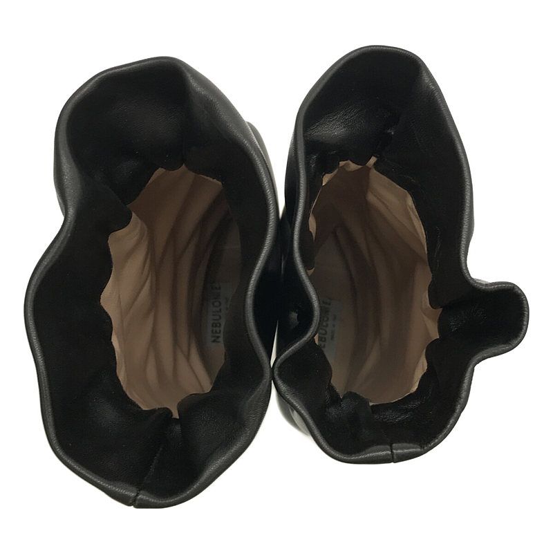 5901 ネブローニ　ロングブーツ　ギャザー　23cm 黒 NEBULONI E. /ネブローニ】BASS ロングブーツ（ブーツ）｜NEBULONI E