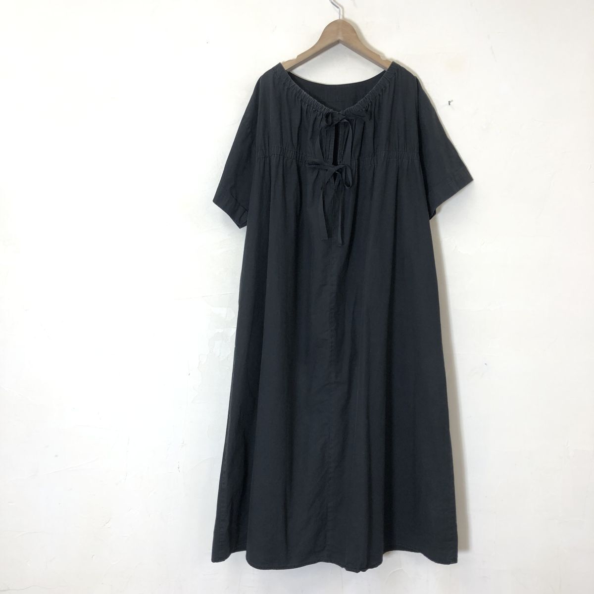 1H270-K-N◇Ray BEAMS レイビームス 半袖ロングワンピース
