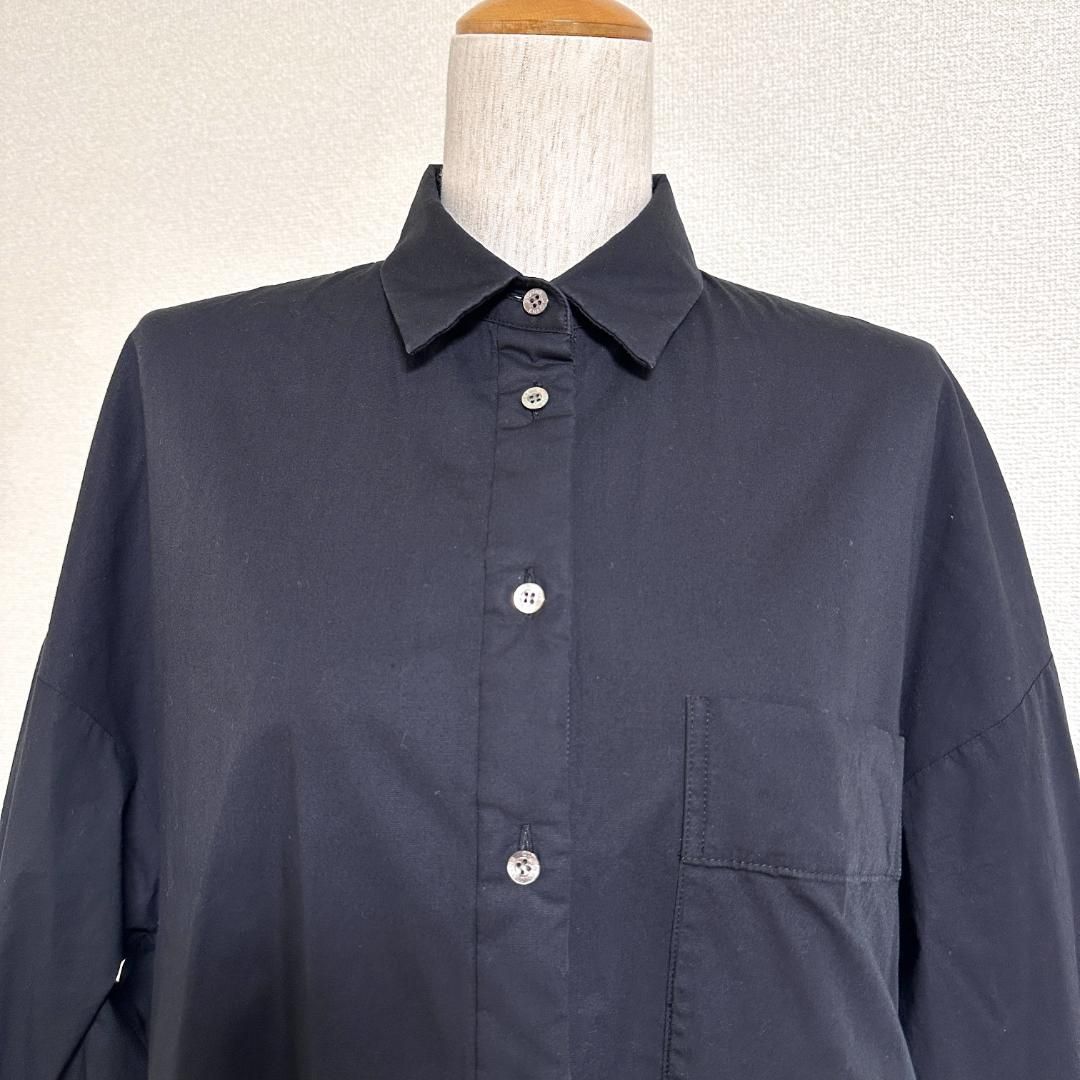 ENFOLD SOMELOS コットンパディングシャツ 中綿入り 手洗い可 黒