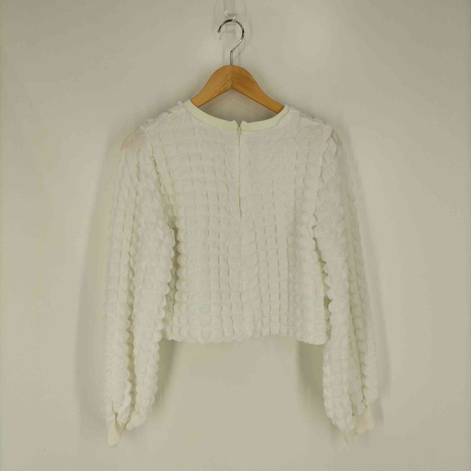 ユーズドフルギ USED古着 ぽこぽこジャガードリブ付きブラウス