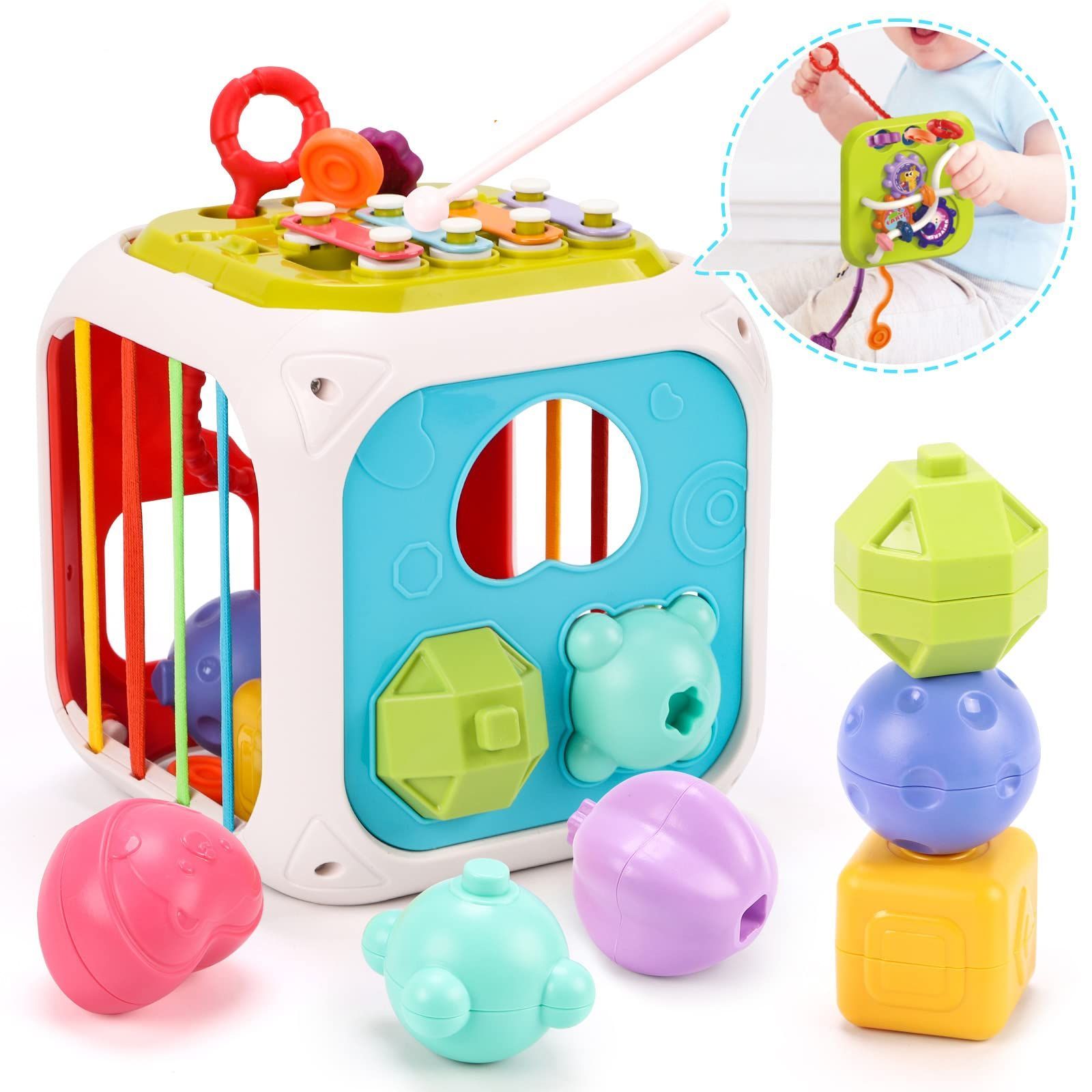 【新着商品】Qizebaby 赤ちゃん・幼児のおもちゃ 形合わせおもち 知育玩具 ベビーおもちゃ 教育おもちゃ 早期教育 スタッキングゲーム モンテッソーリ おもちゃ図形認知 色認識 感覚玩具 楽