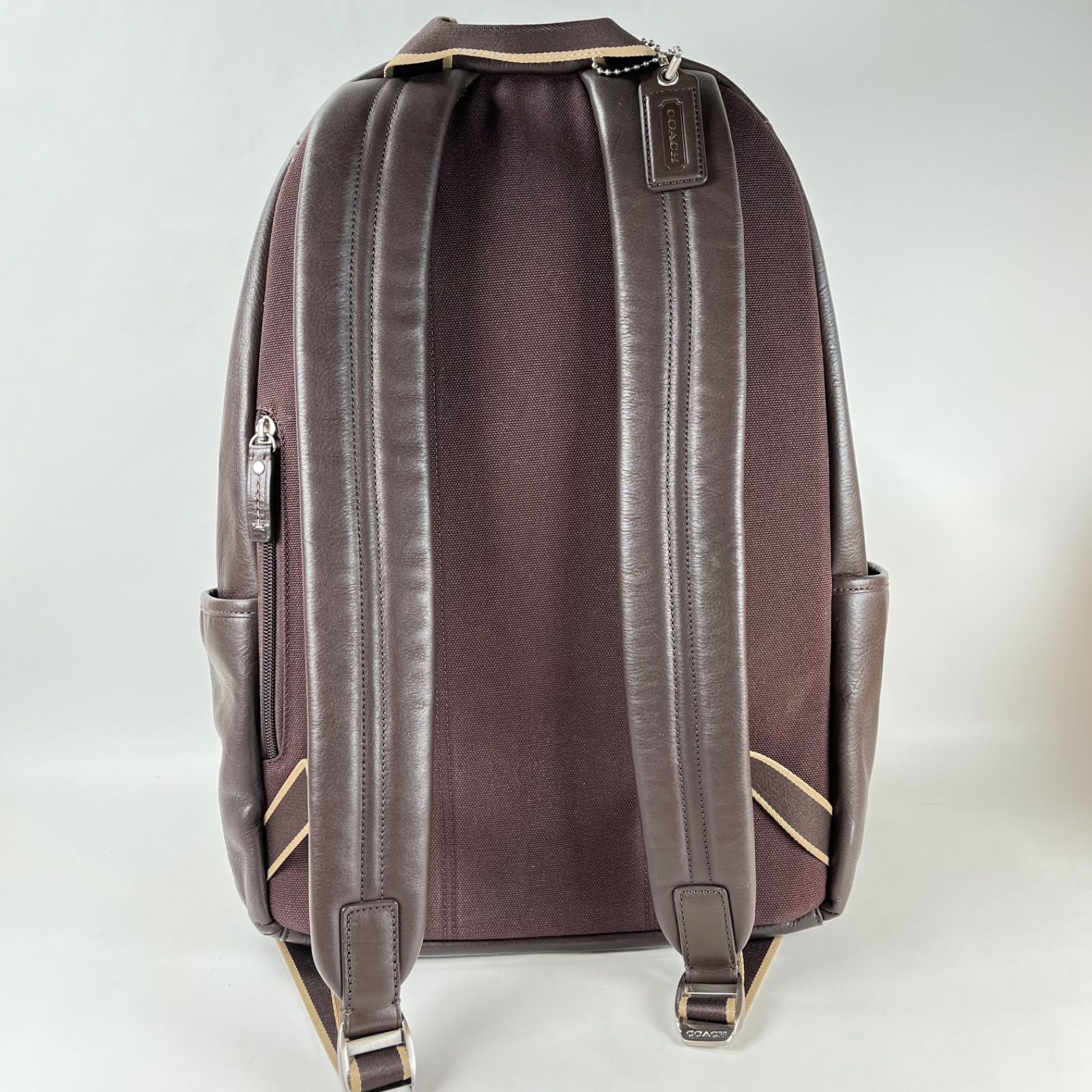 COACH コーチ ヘリテージ ウェブ レザー リュックサック バックパック 
