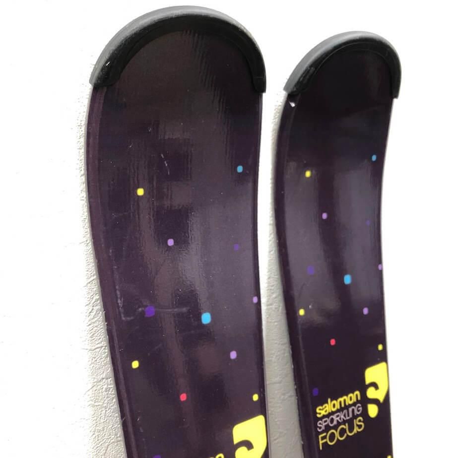 ss 7993 札幌市内 札幌近郊 引取 サロモン スキー 3点セット L 155 cm ブラック ケース付き SALOMON SPORKLING FOCUS 黒 スキー板 ビンディング ストック カービングスキー 金具付き スキーセット