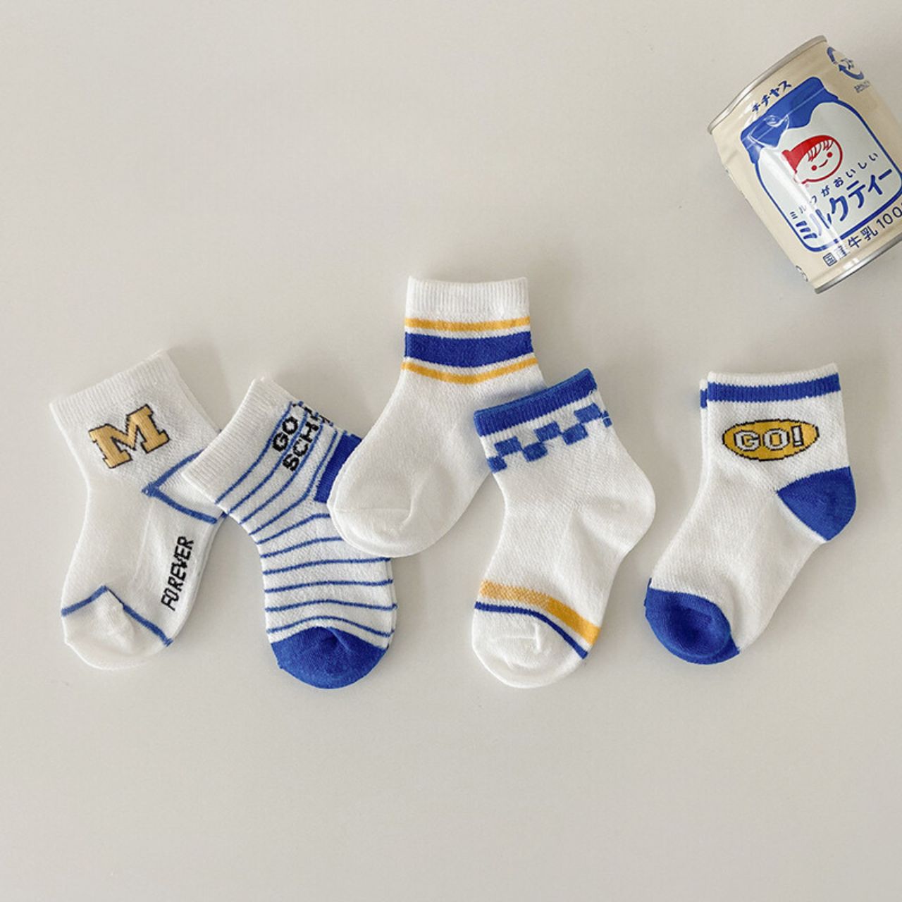 ブルーのスポーティーなショート丈ソックス 5足セット】12cm 13cm 